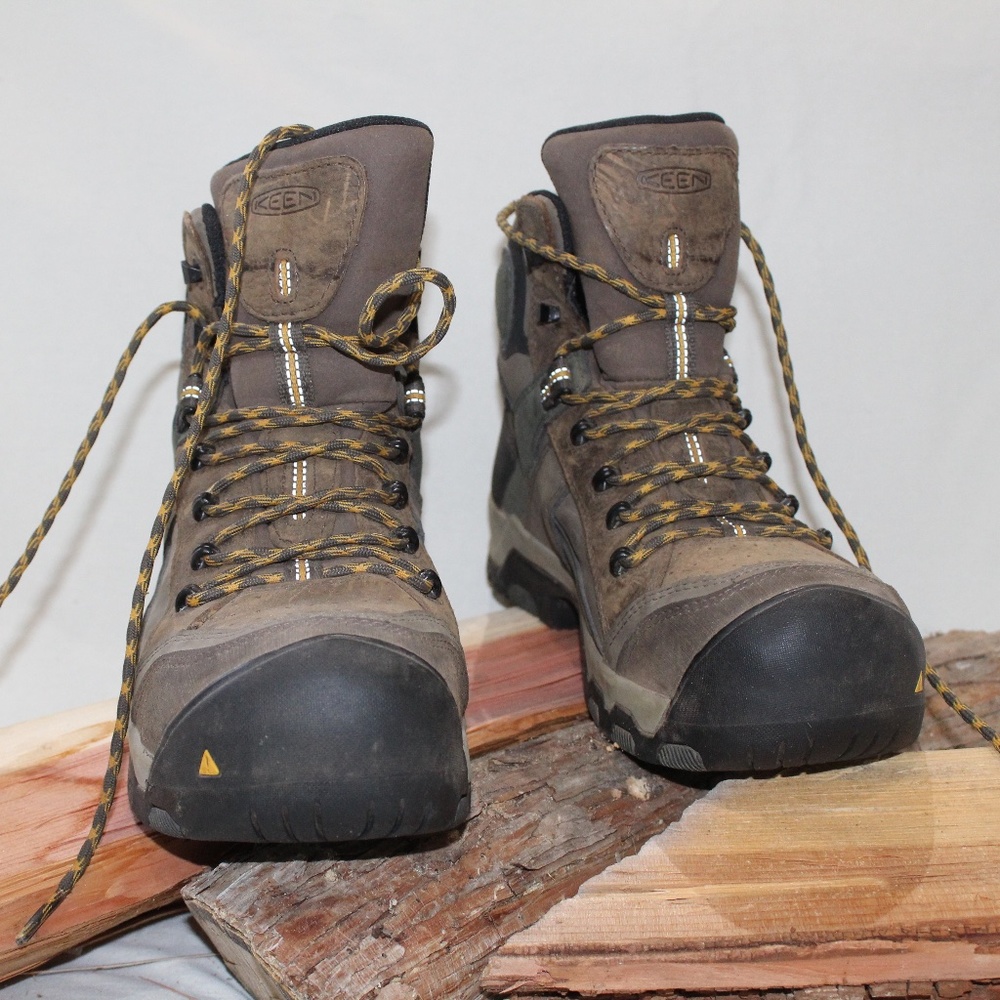 Keen Mens Braddock USA Made Safety Toe Boot Size 8 D, Brown/Olive, Lace up boot